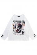 PSYCHO NATION(サイコ・ネーション) 中華パン子ロン・TEE - White