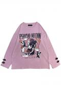 PSYCHO NATION(サイコ・ネーション) 中華パン子ロン・TEE - Pink