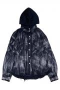 P.N UNDERGROUND(サイコ・ネーション・アンダーグラウンド) 切替フーディー・デニム・シャツ - Black