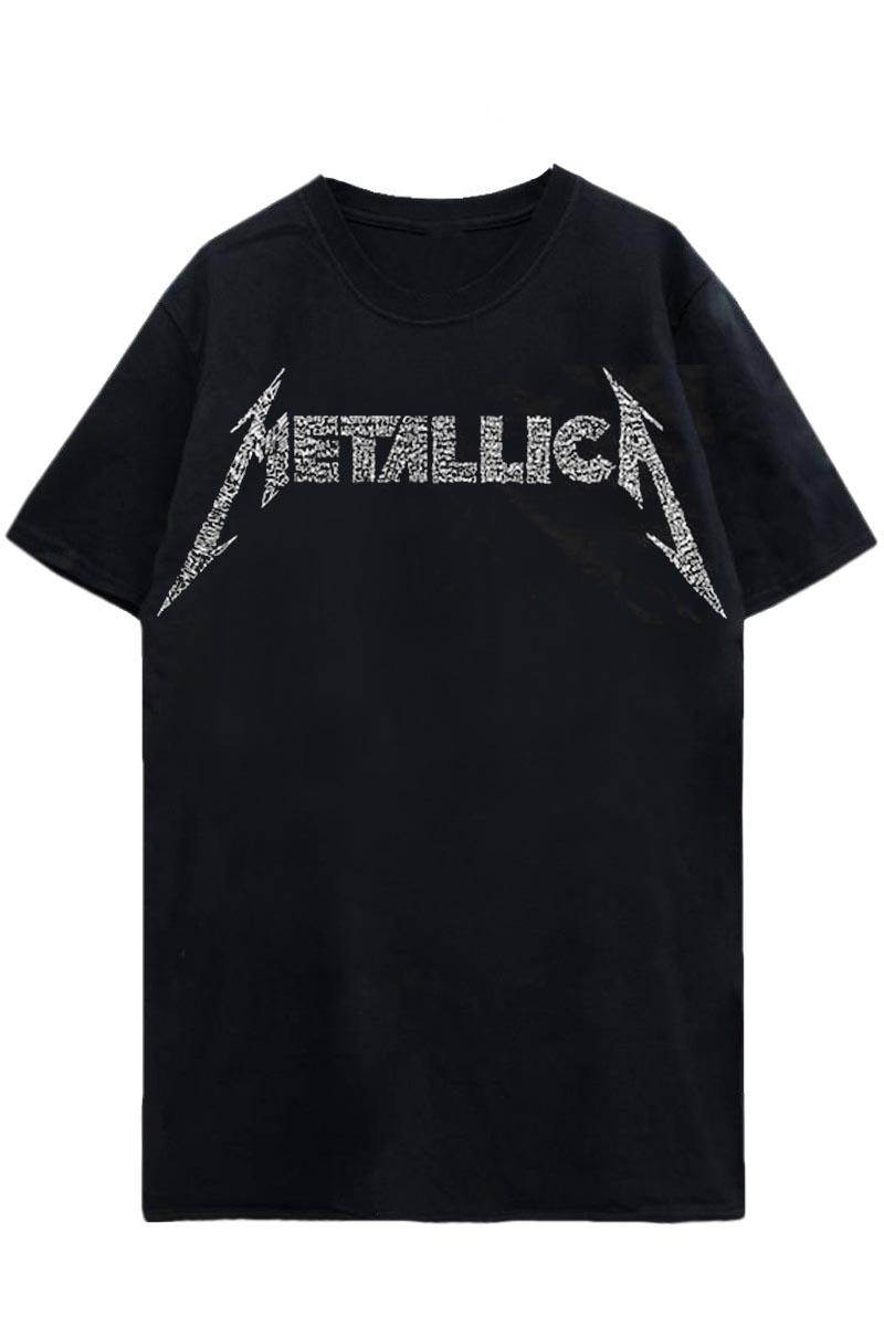 METALLICA UNISEX T-SHIRT: 40TH ANNIVERSARY SONGS LOGO (BACK PRINT)