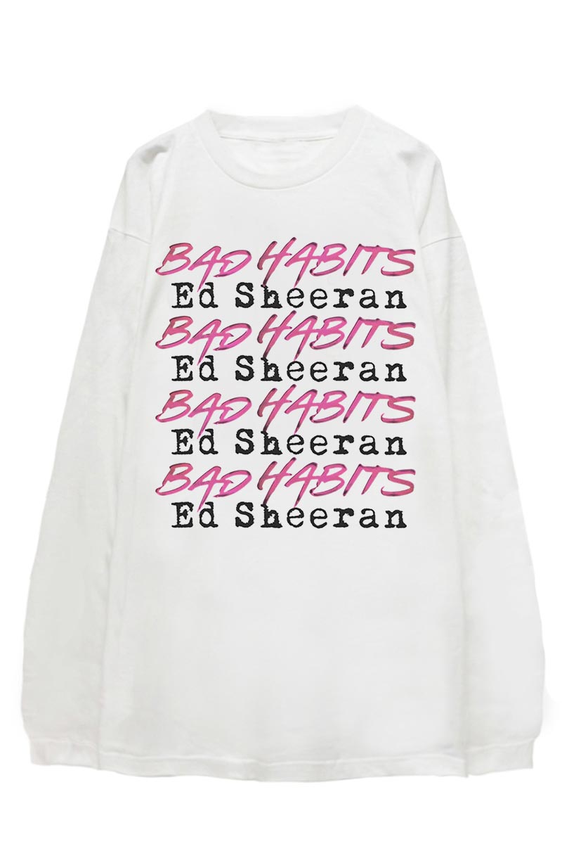 Ed Sheeran UNISEX LONG SLEEVED T-SHIRT: BAD HABITS STACK