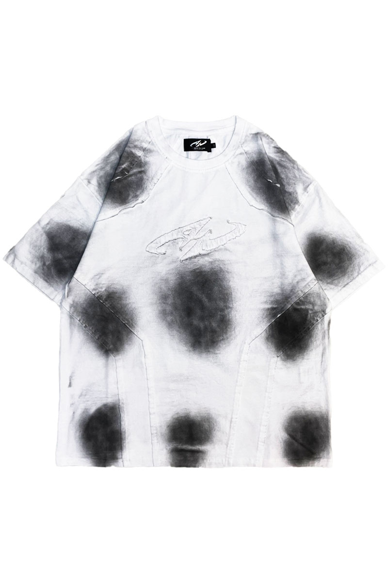 P.N UNDERGROUND(サイコ・ネーション・アンダーグラウンド) 切替アップリケ刺繍TEE - White