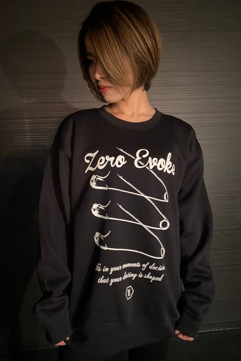ZERO EVOKE Three Needles Sweat 【BLACK】