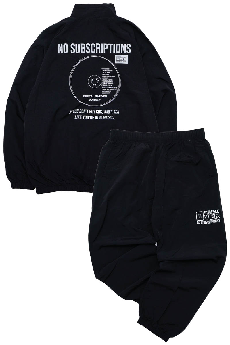 over print (オーバープリント) NO SUBSCRIPTIONS SETUP JERSEY - Black