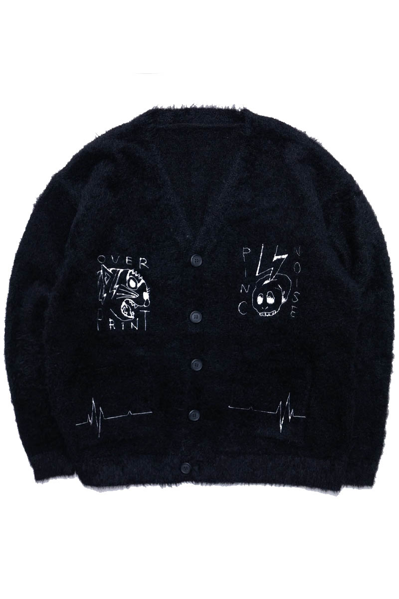 PINC NOISE×over print (オーバープリント) MOHAIR CARDIGAN - Black