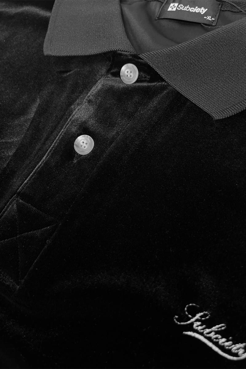 Subciety (サブサエティ) VELOUR RUGGER SHIRT BLACK / ロック