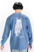 HEDWiNG One stroke owl Longsleeve T-shirt Stone blue
