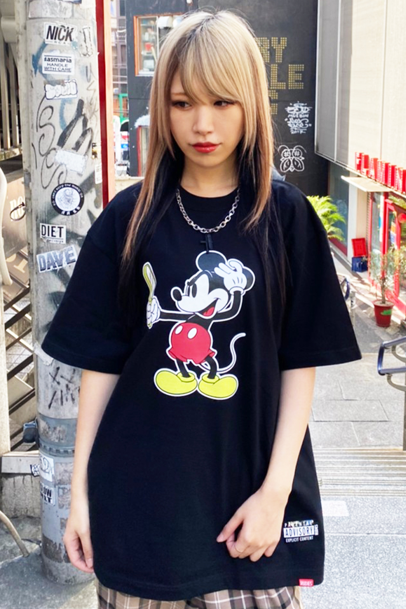 RUDIE'S RUDIE'S x BYRD / LOOK SLICK-T <MICKEY MOUSE> BLACK