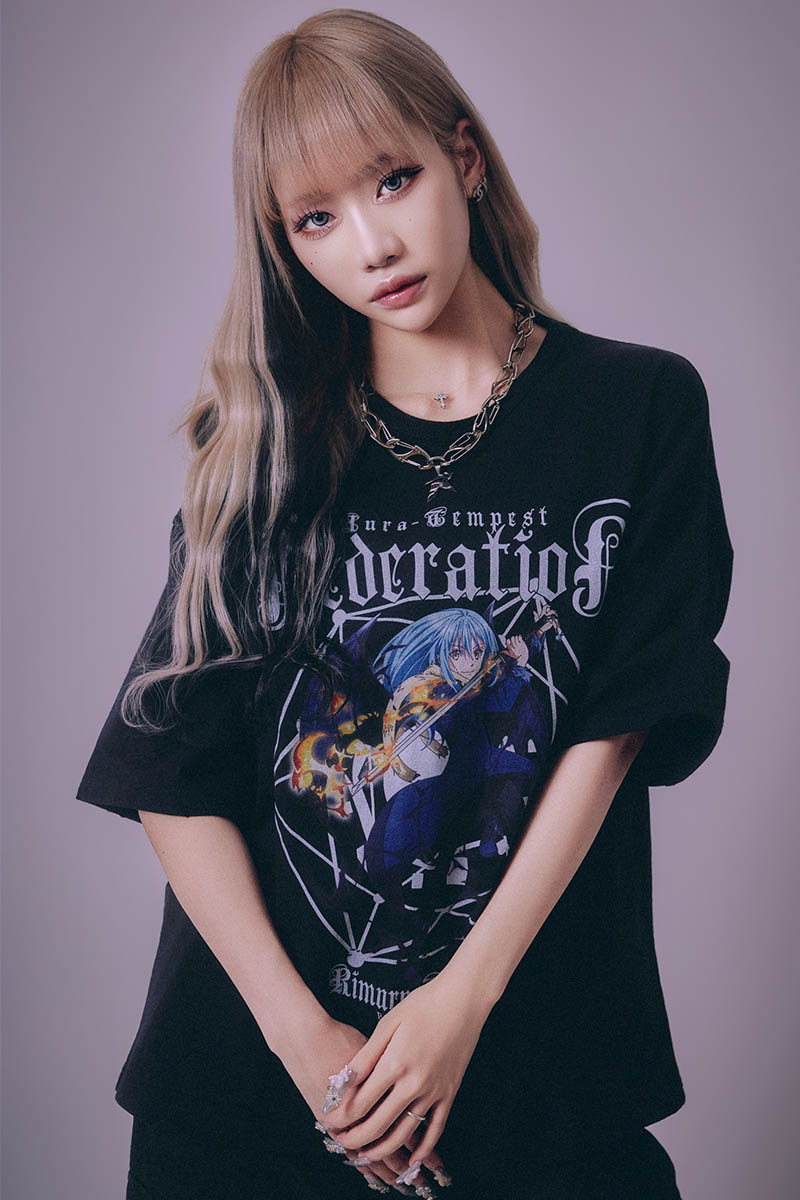 転生したらスライムだった件× P.N UNDERGROUND リムル・ダメージTEE - Black