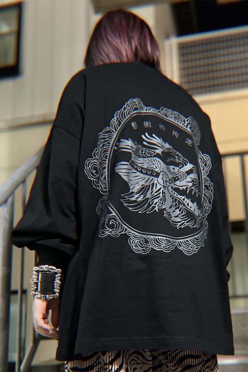 東京13零式 (トウキョウイチサンゼロシキ) T-Shirt 狗吠 Black × Gray