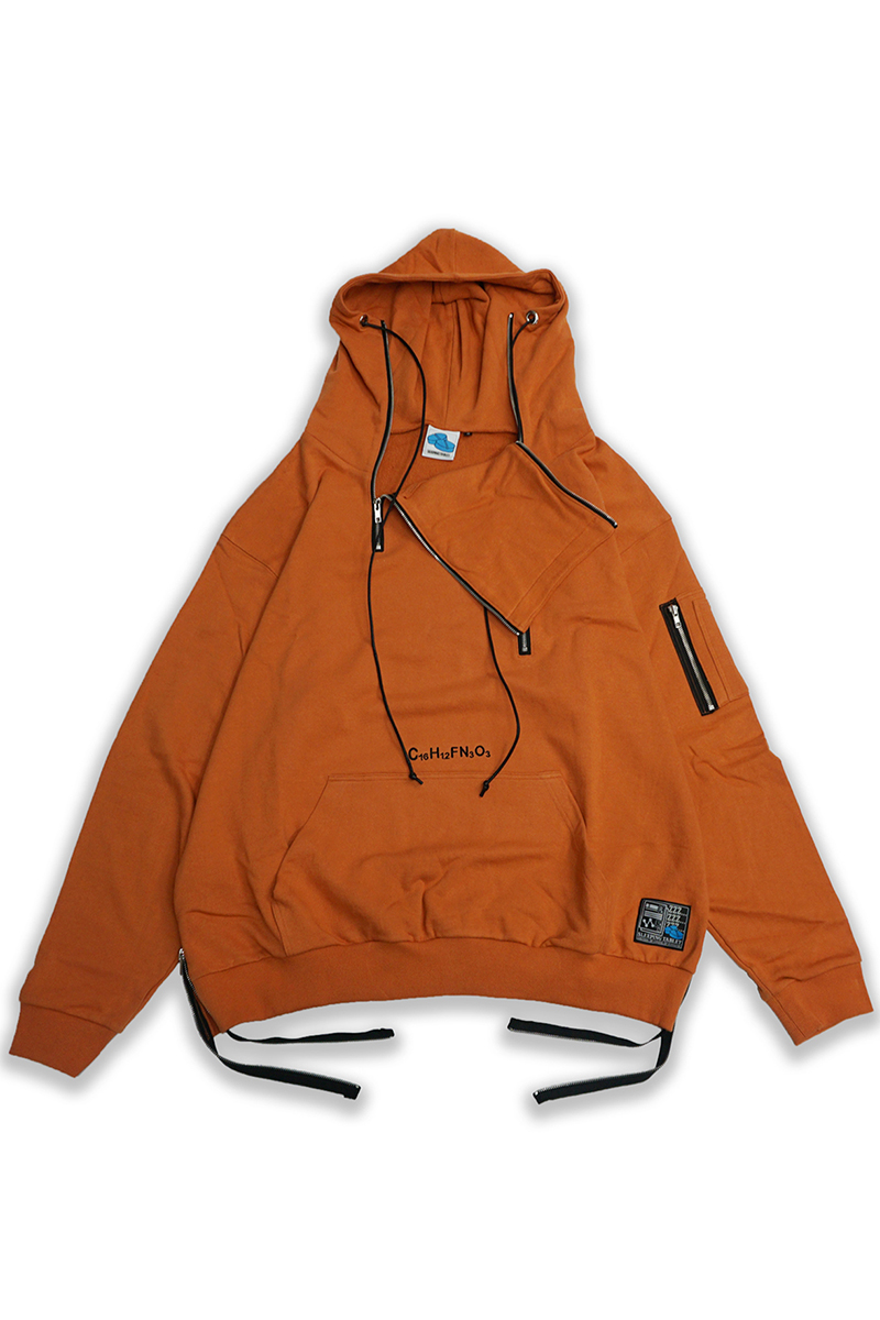 SLEEPING TABLET (スリーピングタブレット) AVA [ DEFORMED HIGH NECK HOODIE ] ORANGE