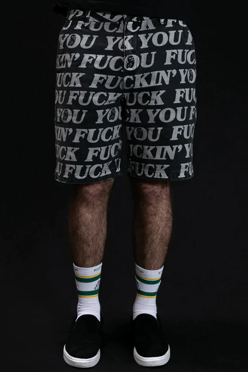 RIPNDIP (リップンディップ) Fuckin Fuck Denim Shorts Black