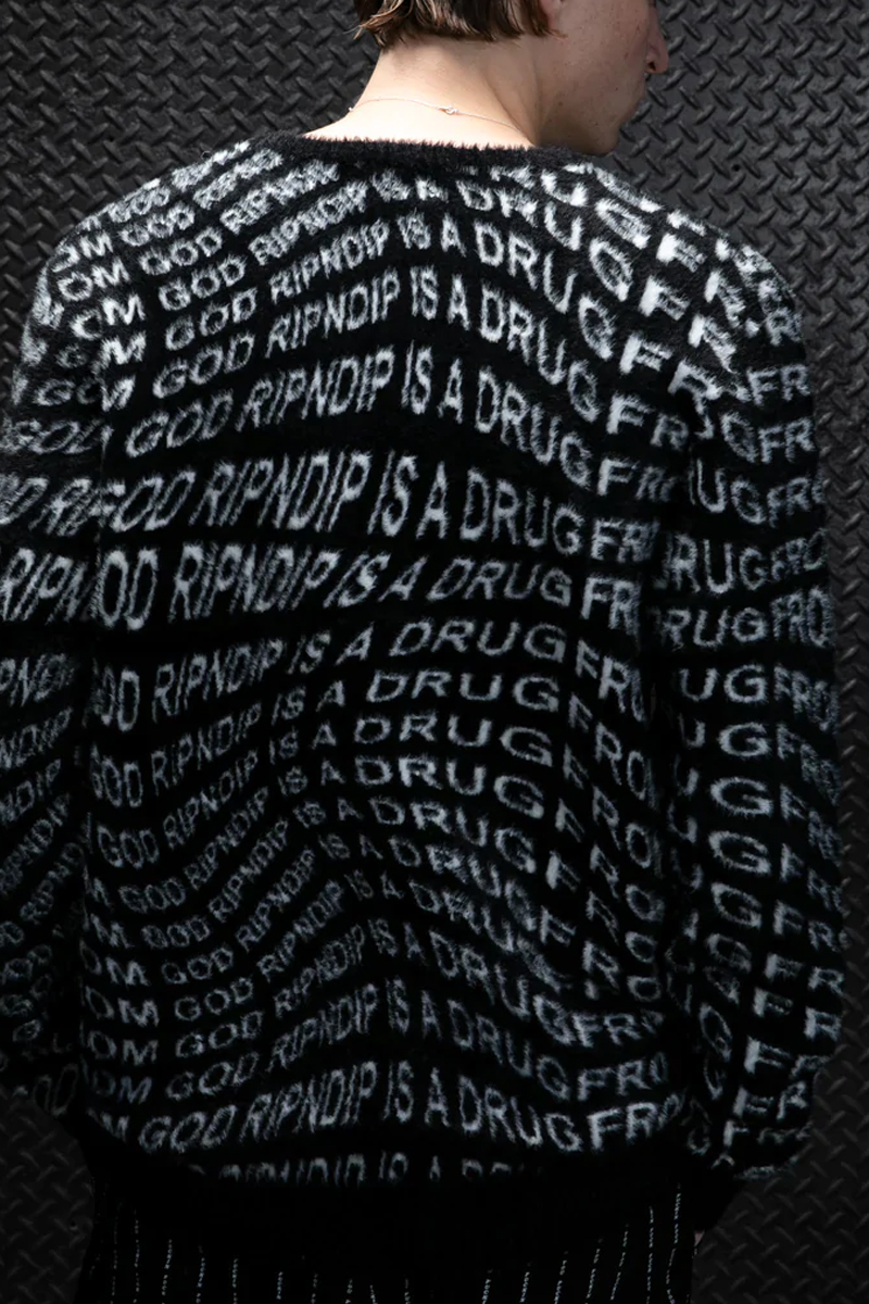 RIPNDIP (リップンディップ) Drug From God Knit Mohair Sweater Black