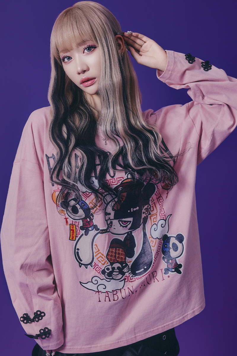 PSYCHO NATION(サイコ・ネーション) 中華パン子ロン・TEE - Pink