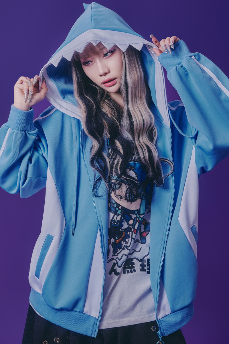 PSYCHO NATION(サイコ・ネーション) サメZIP・パーカー - Blue