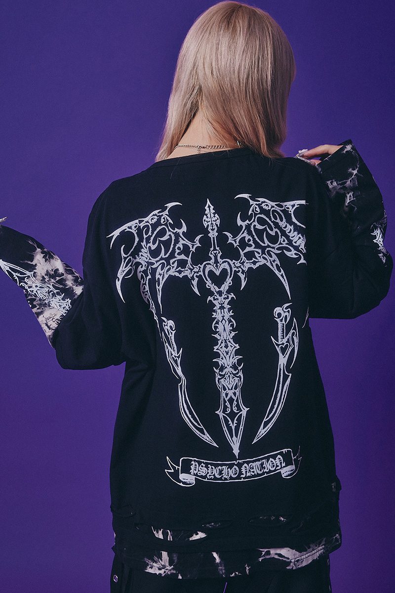 PSYCHO NATION(サイコ・ネーション) ソード・ウィング・レイヤー・TEE - Black