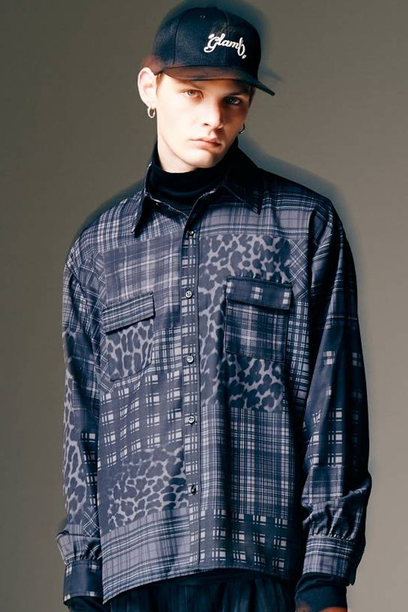 glamb(グラム)Patchwork Print Shirt / パッチワークプリントシャツ - Black