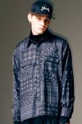 glamb(グラム)Patchwork Print Shirt / パッチワークプリントシャツ - Black