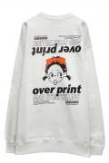 over print (オーバープリント) Deformed sweatshirt white