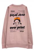 over print (オーバープリント) Deformed sweatshirt light pink