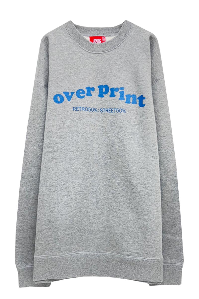 over print (オーバープリント) UNIFORM sweatshirt heather gray
