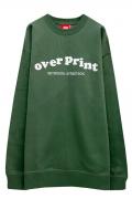 over print (オーバープリント) UNIFORM sweatshirt olive