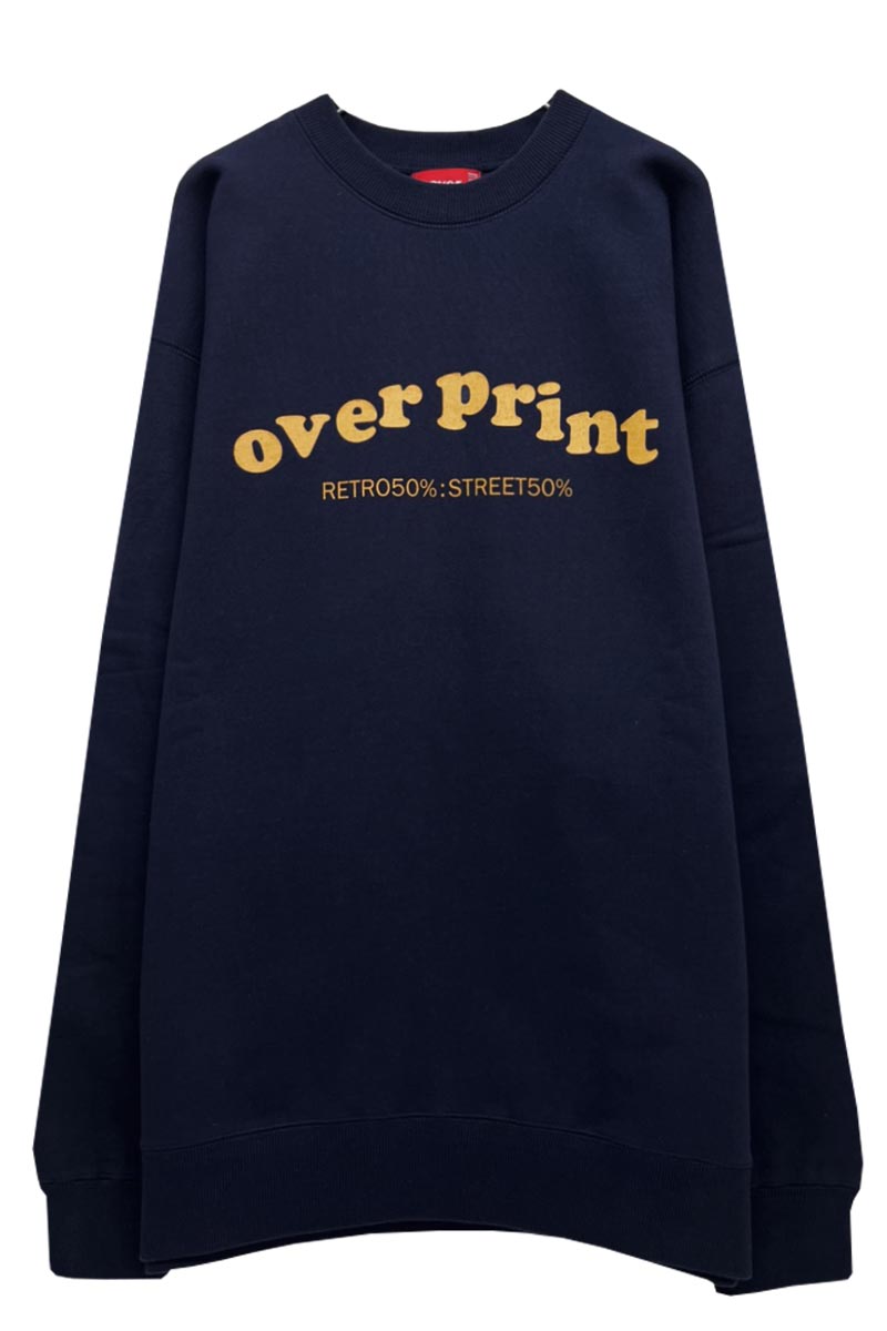 over print (オーバープリント) UNIFORM sweatshirt navy
