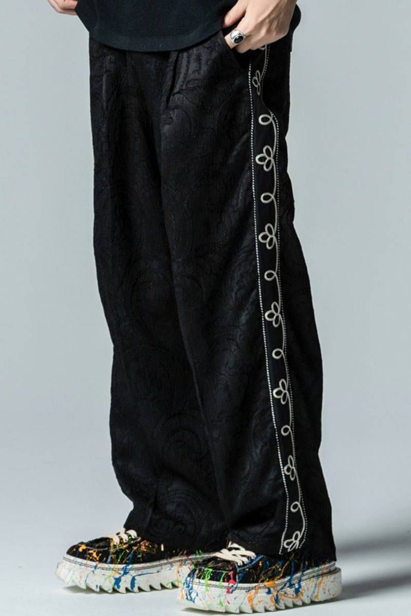 glamb (グラム)Paisley Line Pants / ペイズリーラインパンツ - Black