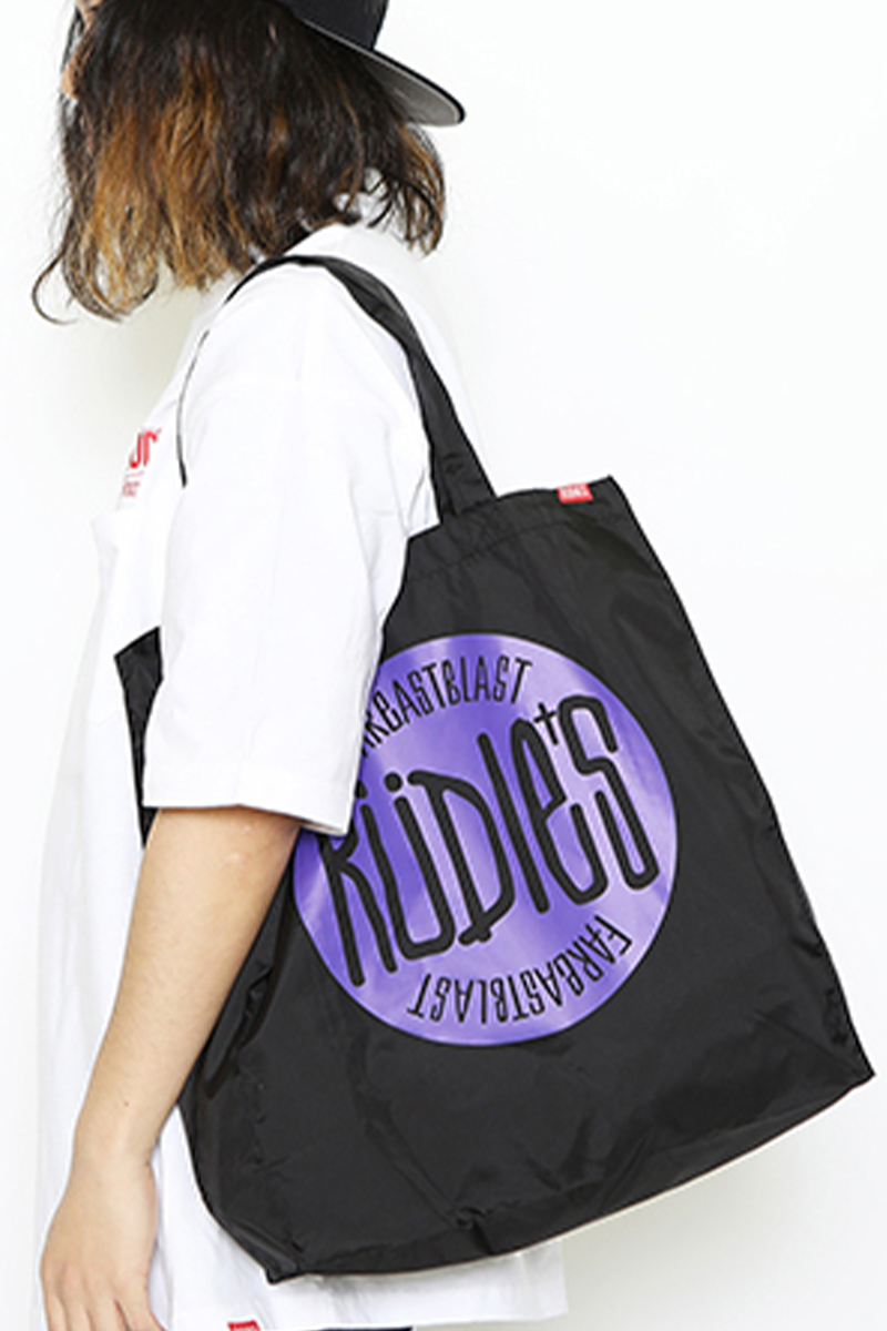 RUDIE'S DRAWING SHOPPING BAG BLACK/PURPLE