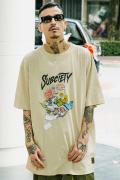 Subciety (サブサエティ) SKULL FLOWER TEE BEIGE