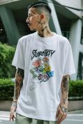 Subciety (サブサエティ) SKULL FLOWER TEE WHITE