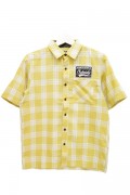 Subciety (サブサエティ) EMBLEM SHIRT S/S-CHECK- YELLOW