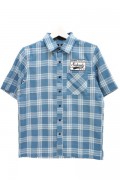 Subciety (サブサエティ) EMBLEM SHIRT S/S-CHECK- BLUE