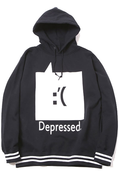 SILLENT FROM ME DEPRESSED-Pullover- BLACK