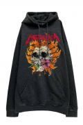 METALLICA UNISEX PULLOVER HOODIE: SKULL FLOWER WASHED