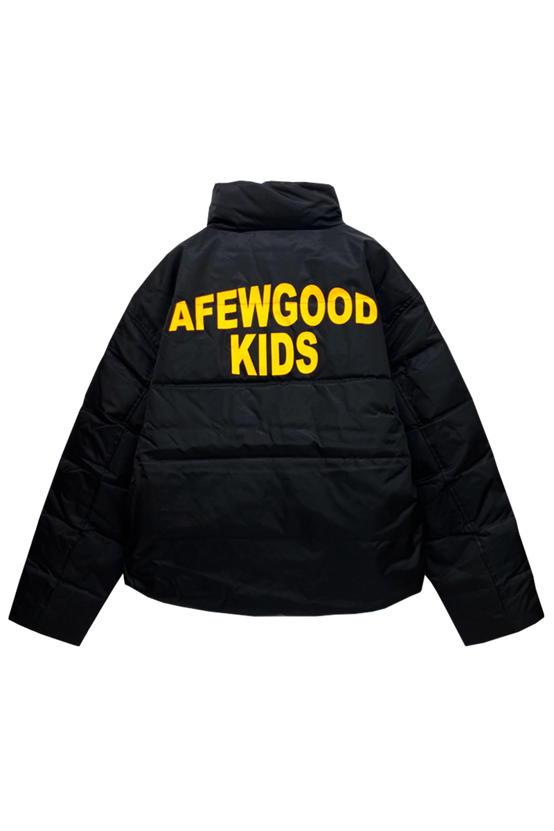 A FEW GOOD KIDS BADGE PUFFER JACKET BLACK