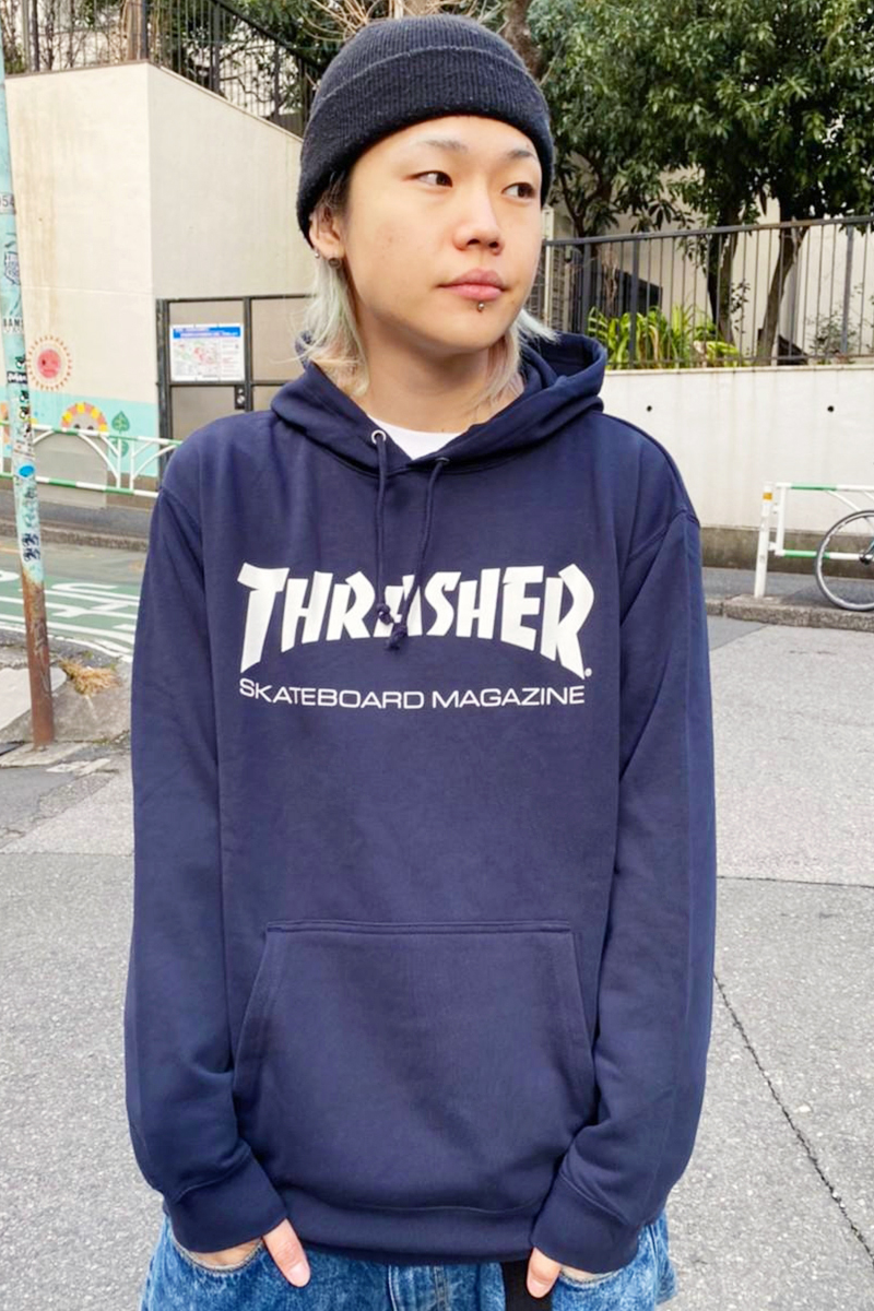 THRASHER (スラッシャー) TH8501PL MAG LOGO HOODIE NAVY