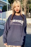 THRASHER (スラッシャー) TH8401PL MAG LOGO SWEAT BLK/WHT