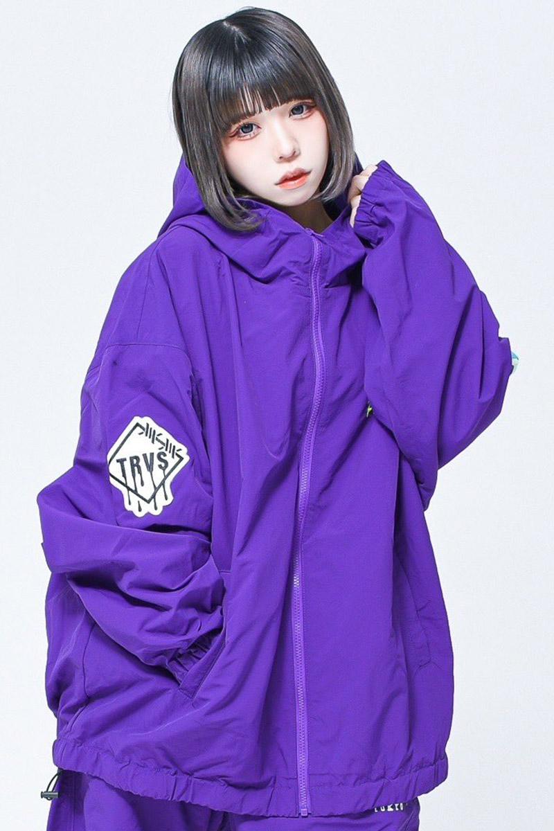 TRAVAS TOKYO【トラバストーキョー】 Patch nylon hoodie PURPLE