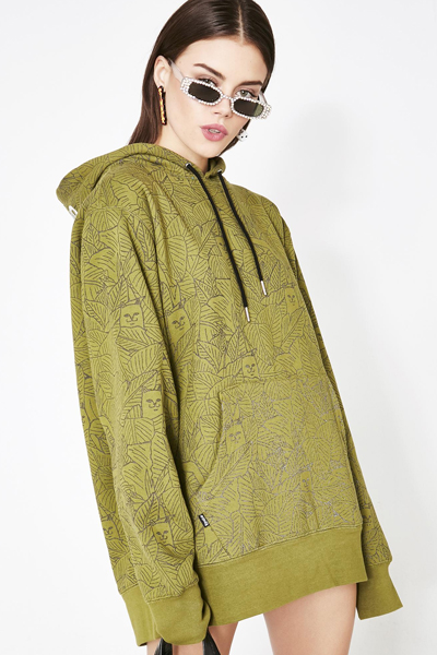 RIPNDIP Nermal Leaf 3M Reflective Hoodie (Olive Green)