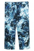 ROLLING CRADLE MARBLE WIDE CROPPED PANTS / Blue