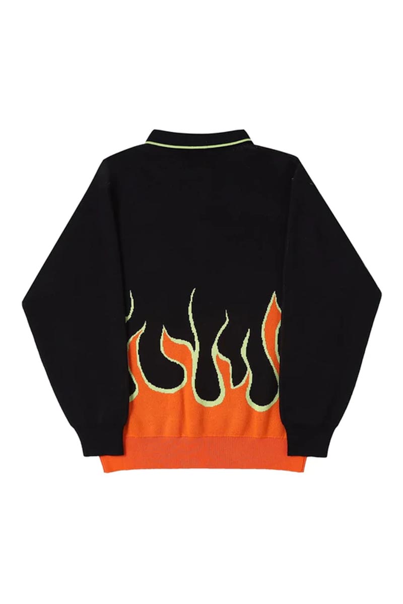 SUPPLIER (サプライヤー) FIRE PATTERN HALF ZIP KNIT BLACK SUPPLIER (サプライヤー) FIRE PATTERN HALF ZIP KNIT BLACK