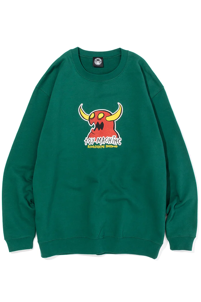TOY MACHINE (トイマシーン) MARKED MONSTER SWEAT CREW F.GREEN