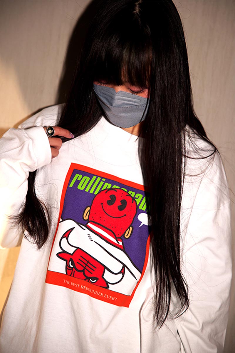 ROLLING CRADLE SMILE LONG SLEEVE WHITE