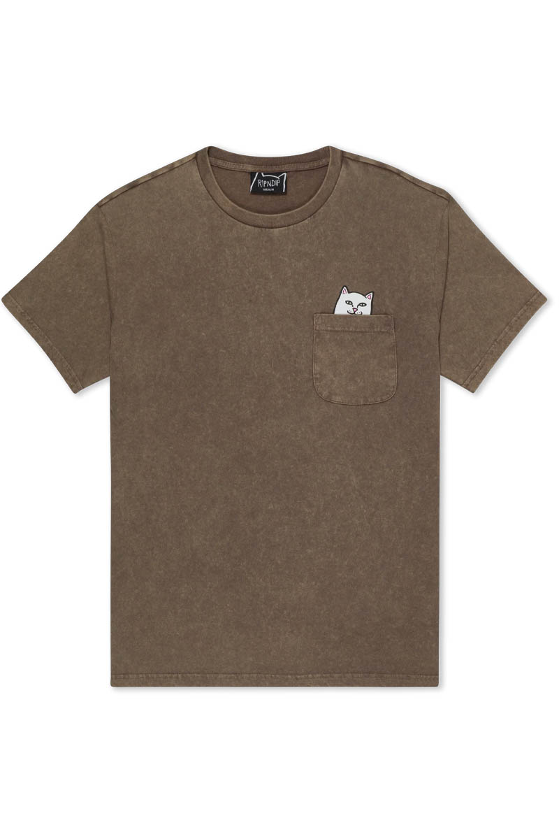 RIPNDIP (リップンディップ) LORD NERMAL POCKET TEE - Brown Vintage Wash