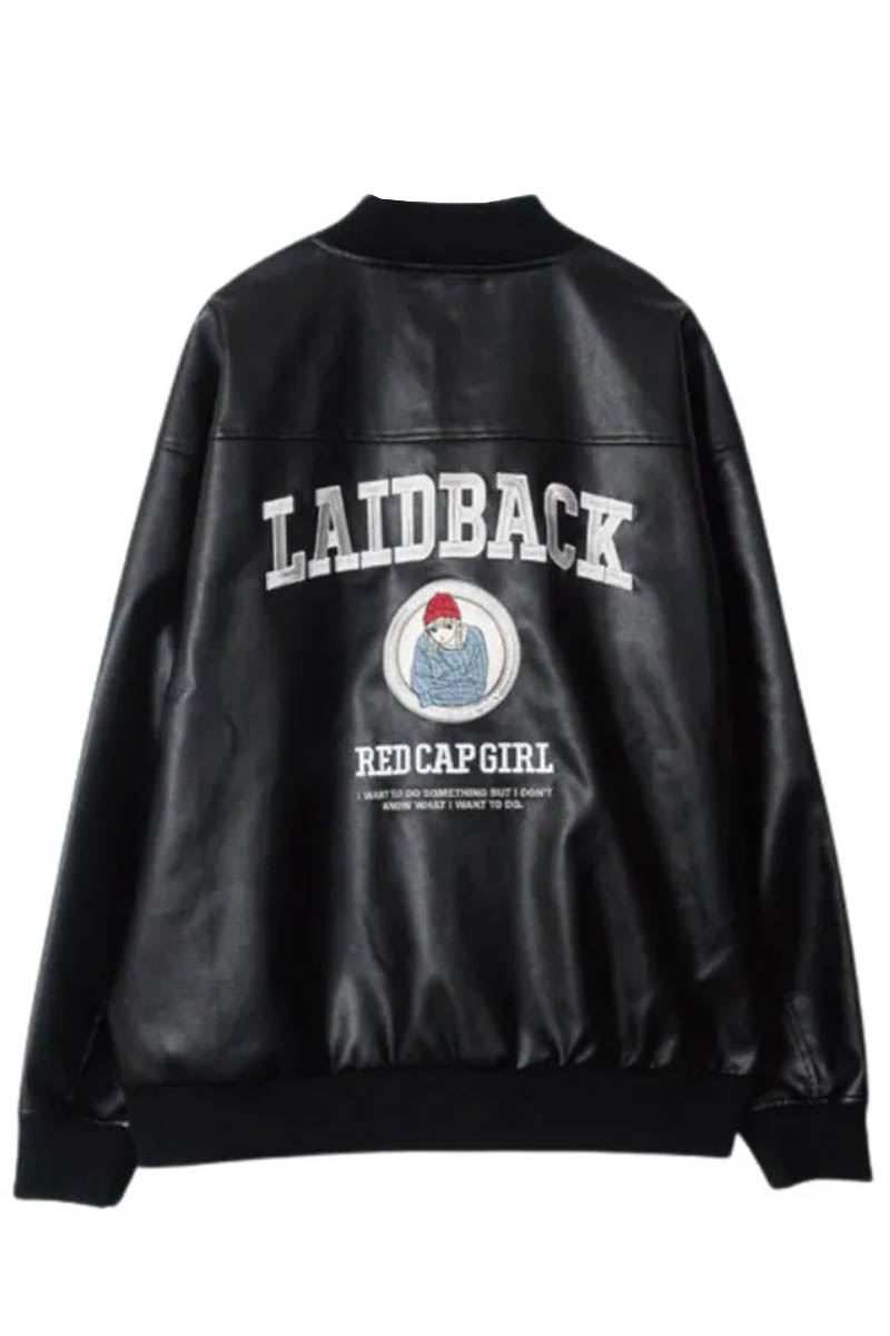 Red Cap Girl(レッド・キャップ・ガール) PUレザー・スタジャン - Black