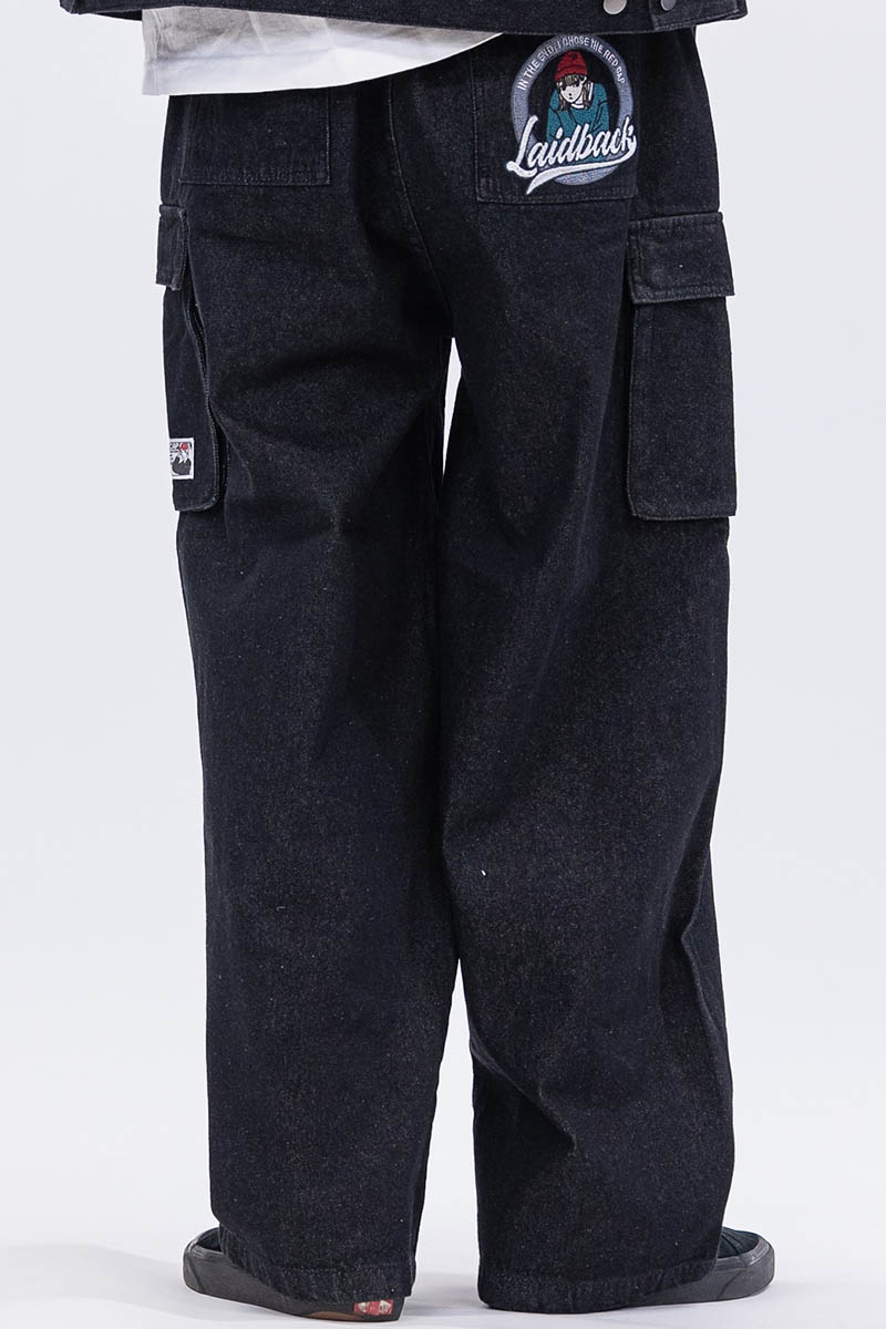 Red Cap Girl(レッド・キャップ・ガール) デニム・カーゴ・パンツ - Black