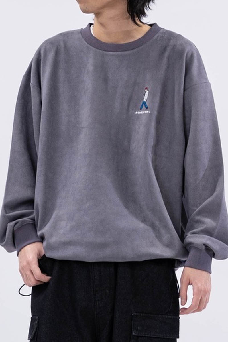 Red Cap Girl(レッド・キャップ・ガール) カット・スウェード裾ドロー・コードC/N - Charcoal Gray