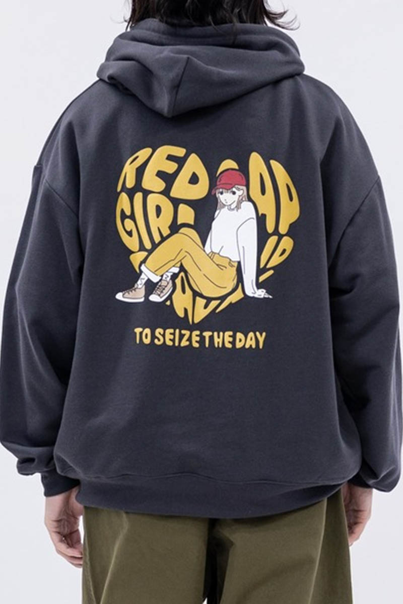 Red Cap Girl(レッド・キャップ・ガール) 裏毛フーディ - Dark Gray