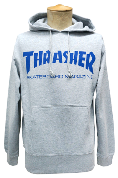 THRASHER TH8501PL MAG LOGO HOODIE GRAY/SNORKEL BLUE